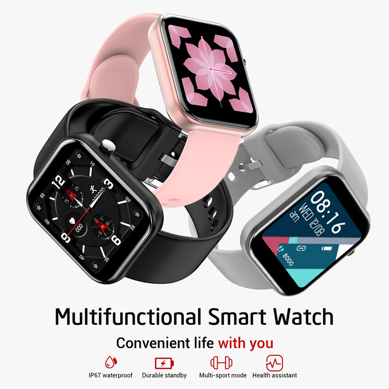 Смарт часы ZL11 для мужчин и женщин водонепроницаемые умные с Bluetooth Android IOS