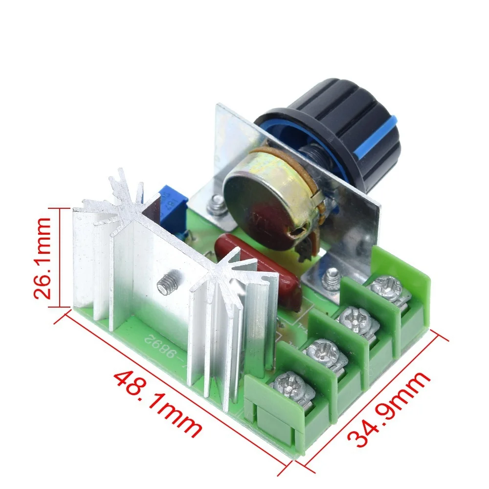 TZT Высокое качество AC 220 V 2000 W SCR Напряжение регулятор затемнения диммеры Скорость контроллер термостат для Arduino