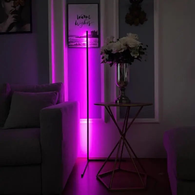

Напольная Лампа с прямым углом, 40*40*140 см, с цветным RGB пультом дистанционного управления, 20 Вт, комнатное атмосферное стоячее освещение