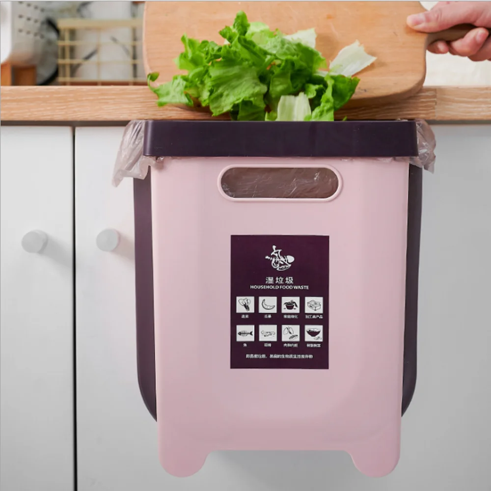 Негабаритная настенная Складная мусорная корзина кухонный шкаф дверь шкафа