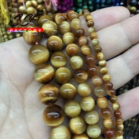 5a quality natural stone orange tiger eye beads round loose 4 6 8 10 12 14 mm beads for jewelry making diy bracelet accessories