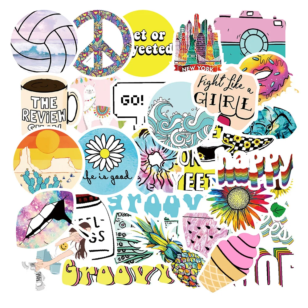 35 шт. Скрап канцелярские наклейки для студентов DIY Чемодан Граффити Ноутбук чашка