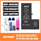 Аккумулятор для телефона большой емкости для Apple 5S 5 6S 6 7 8 Plus X SE Xr Xs Max, Сменный аккумулятор для iPhone 7, батареи с инструментами