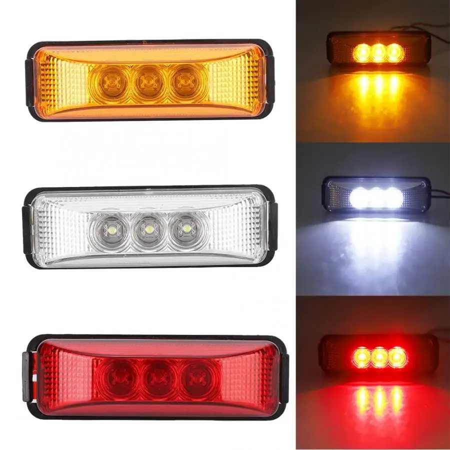

2 шт. ABS с корпусом из поликарбоната 12 В светодиодный фсветильник высокой светильник 3 F3 Bead боковая сигнальная лампа для грузовика 1,2 Вт красный/желтый/белый свет для грузовика