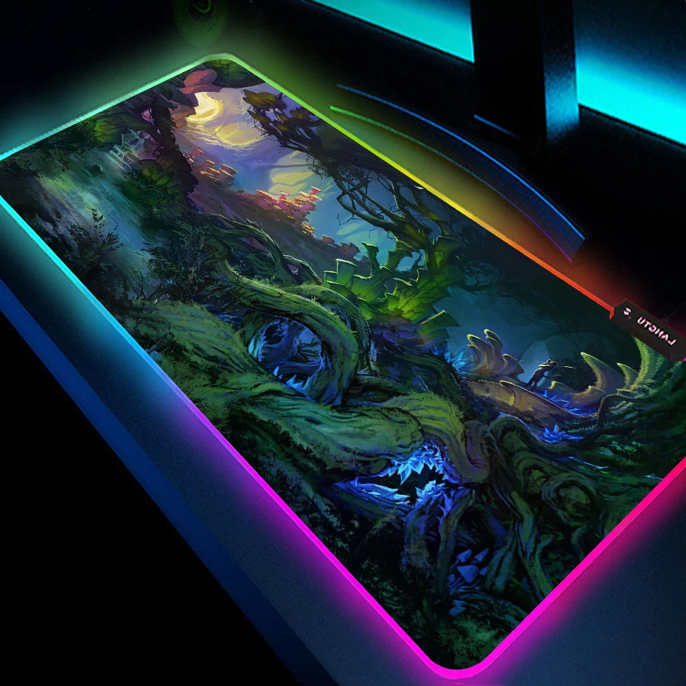 

RGB Computer Luminous Gaming Mouse Pad Colorful Big Luminous LED Lengthened Luminous Keyboard Non-slip Table Mat 400X900mm CS GO