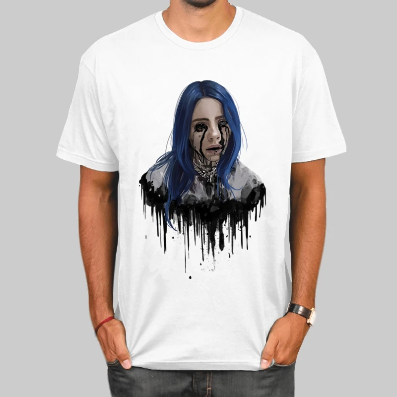 A Billie Eilish мужские футболки с круглым вырезом и принтом, модные мужские и женские топы, футболка с коротким рукавом, футболка унисекс - Цвет: A