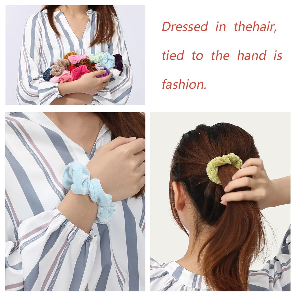 

40Pcs scrunchie velvet crunchy hair tie Elastic Hair Bands for Women or Girls hair scrunchies Hot Hair Accessories 2021 #5