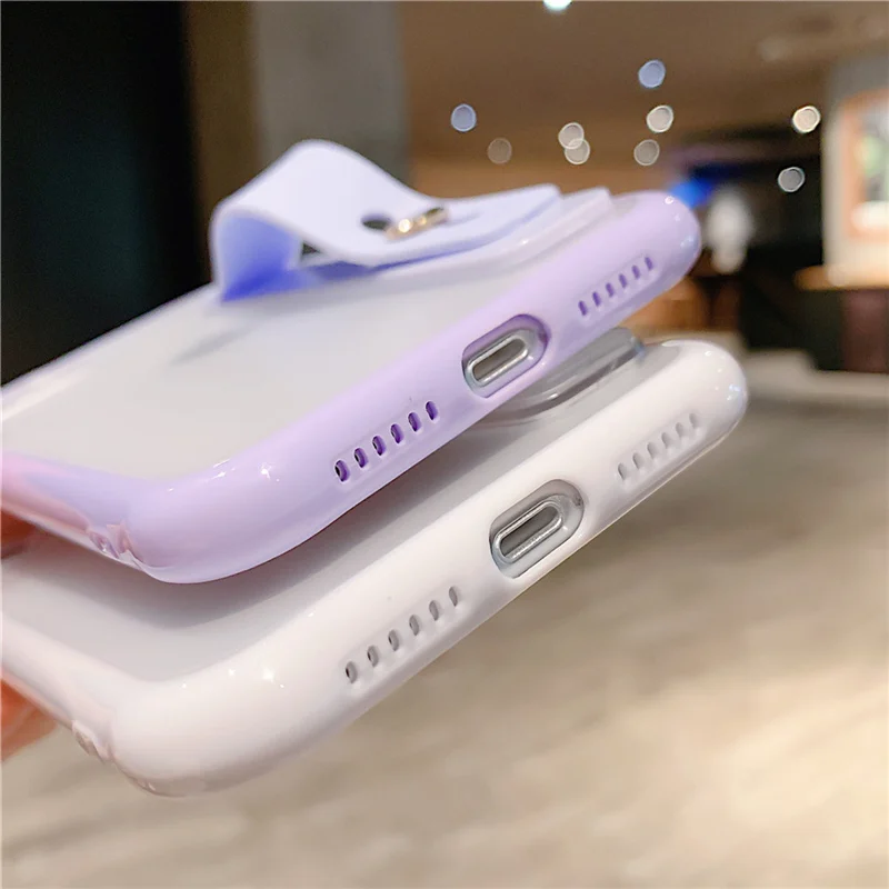 

For iPhone 11 Wrist Strap Phone Holder Case For iPhone 12 Mini 11 Pro Max XR XS Max X 7 8 Plus New Clear Shockproof Bumper Shell