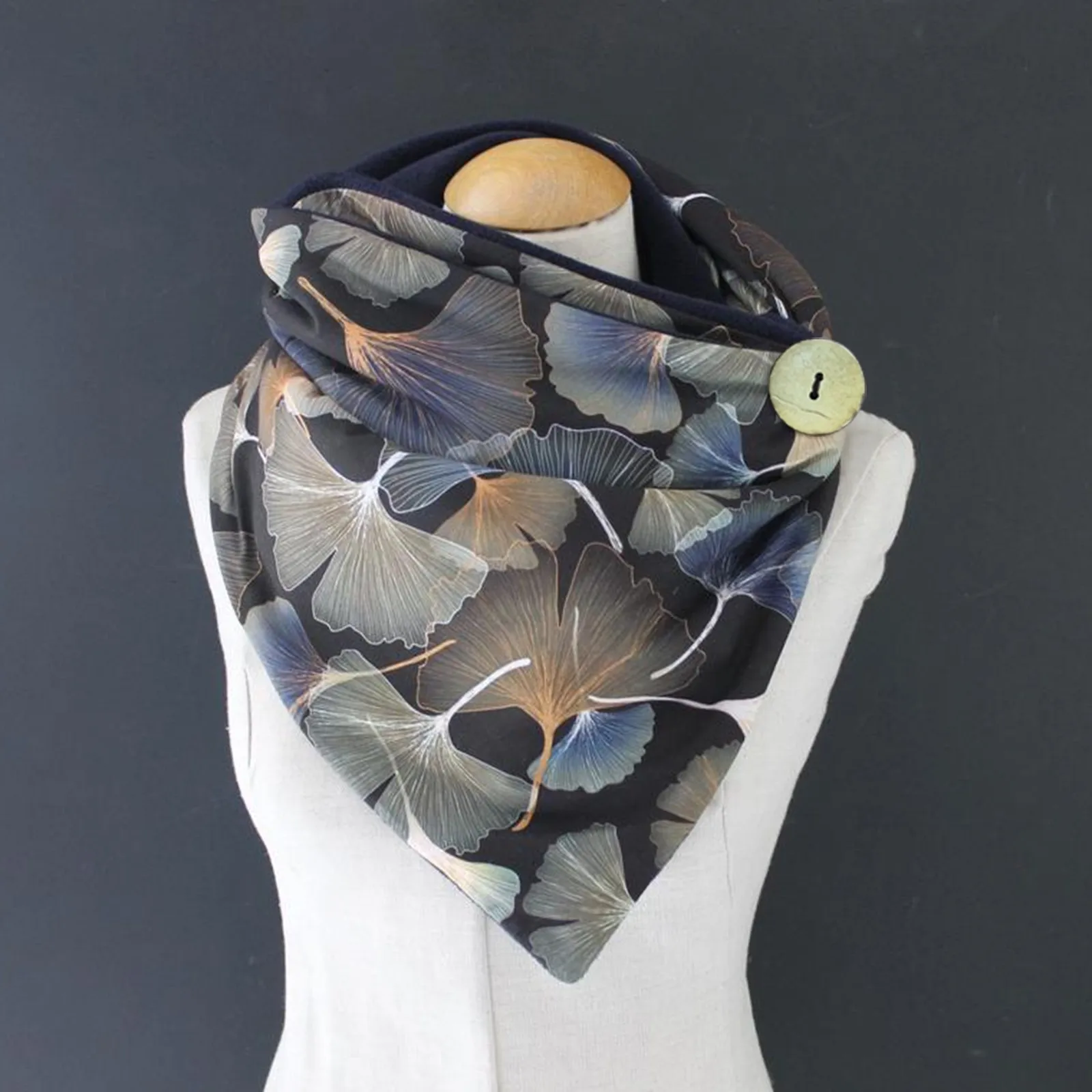 

New Arrival Women Casual Printing Scarf Fashion Retro Multi-purpose Shawl Button Scarf Stylish Design For Female Bufanda