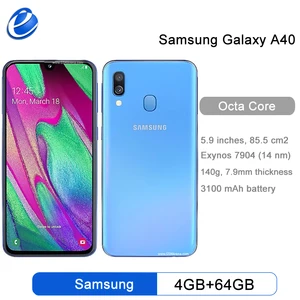 samsung galaxy a40 super amoled mobile phone dual sim 4gb ram 64gb rom eu version 5 9 nfc original cell phone free global shipping