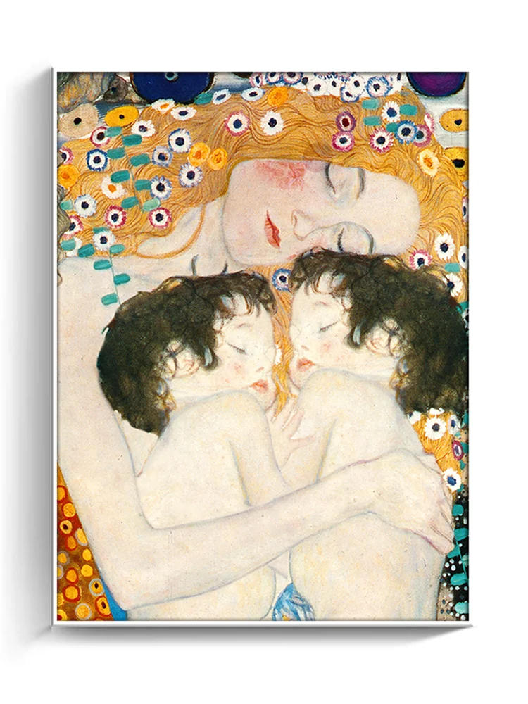 Настенные картины на холсте Мама и близнецы | Дом сад