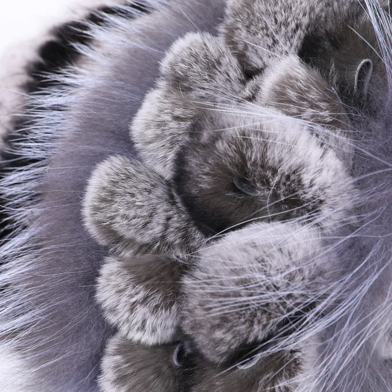 На зимнем меху головной убор для женщин настоящий мех кролика шапки из меха