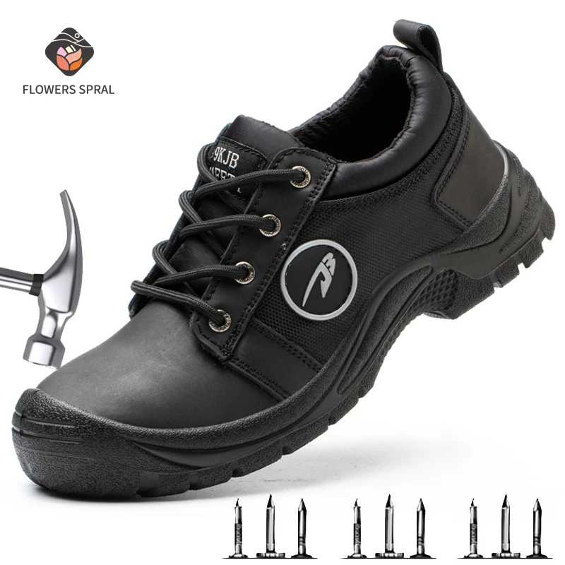 

High Quality Men Work Shoes Indestructible Boots Anti-Puncture Safety Shoes Hiking Boots Steel Toe Shoes Men Army Boots