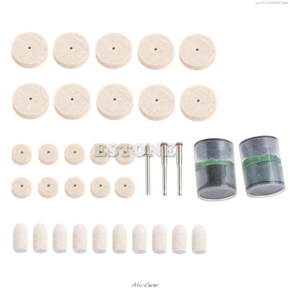 

35Pcs Soft Felt Polishing Buffing Burr Wheel Kit Dremel Rotary Tools 1/8