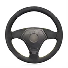 Черная замша ручной шить чехол рулевого колеса автомобиля для BMW 3 серии E36 E46 1995-2000 5 серии E39 1995-1999 8 серии E31 1995-1997