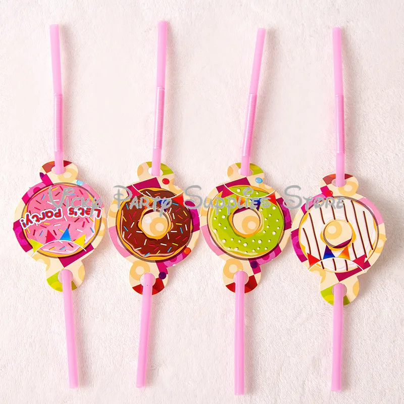 73pcs/lot Chocolate Donut Disposable Tableware Set Wedding Birthday Anniversary Baby Shower Plate Cup Party Decoration Supplies | Дом и сад
