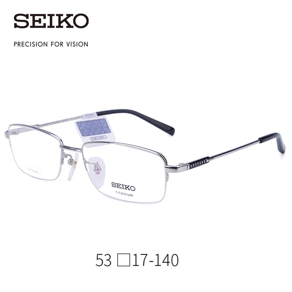 Мужские очки SEIKO HC1002 квадратные диоптрические с золотистым ободком из титана для