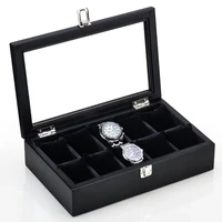 new wood watch display boxes case black mechanical watch organizer holder fashion watch packing gift cases