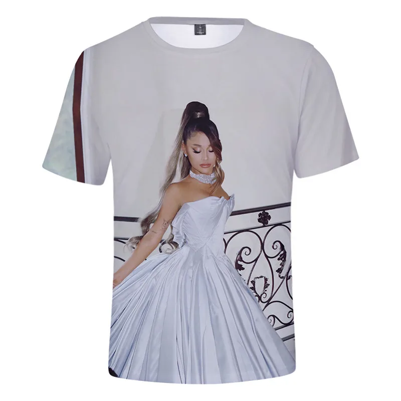 Ariana Grande мужские летние дизайнерские футболки с круглым вырезом и 3D принтом Homme