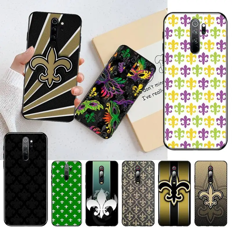 Чехол для телефона YJZFDYRM Fleur De Lis Gold Navy Redmi Note 9 8 8T 8A 7 6 6A Go Pro Max K20|Бамперы| |