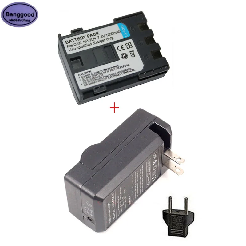 

1200mAh NB-2LH NB2LH NB-2L NB2L Camera Battery + AC Charger For CANON G9 Rebel XTi G7 HV-20 ZR-850 S30 HV-40 350D 400D G7 G9 S30