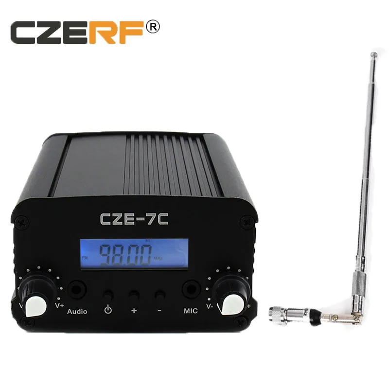 CZE-7C Профессиональный усилитель мощности FM передатчик 7 Вт с телескопической