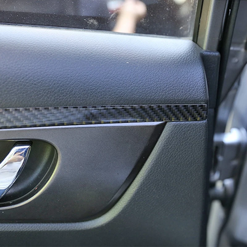 TOP -Car Interior Window Door Panel Decoration Stickers Protection Strips Real Carbon Fiber Nissan X-Trail 2014-2018 | Автомобили и
