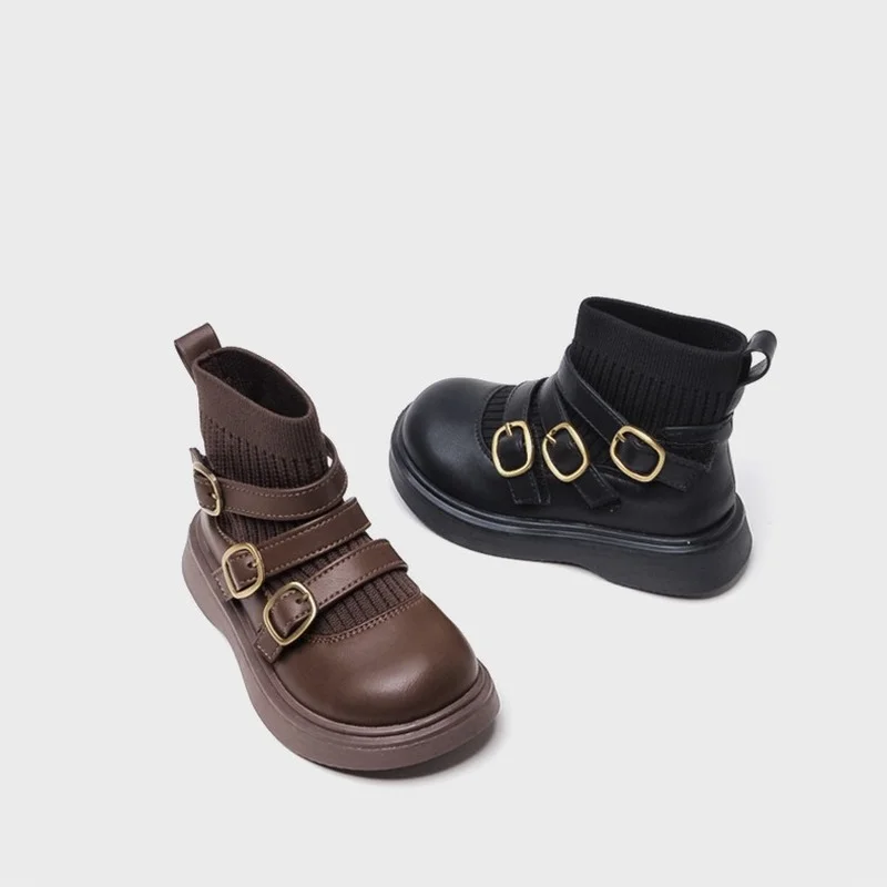 

Korean Style Kawaii Sock Boots for Girls and Boys High Quality Children Shoes for Autumn Winter Ankle Boots for Kids 91702