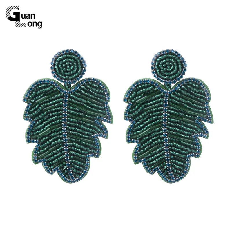 Женские серьги в виде листьев GuanLong корейские подвески этническом стиле с