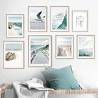 Настенная картина с изображением пляжа моста волн неба птицы пальмы морского моря настенные картины скандинавские плакаты и принты настенные картины для декора гостиной