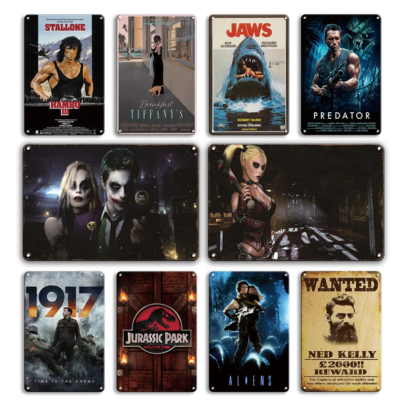 

Hot Movie VENOM Wall Stickers Metal Plate Vintage Jaws Poster Film Tin Sign Man Cave Home Decor Plaques Art Painting Plates