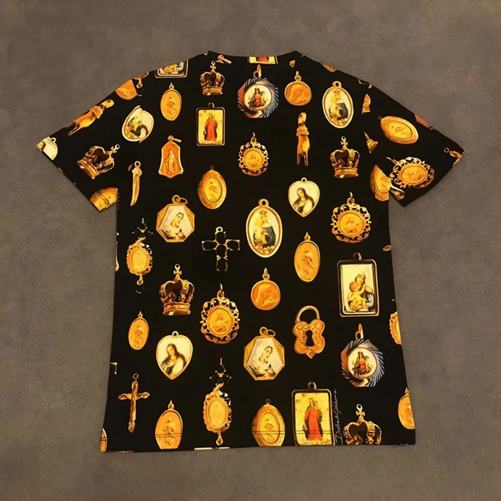 Футболка DUYOU мужская с принтом Девы Марии повседневная тенниска из 100% хлопка