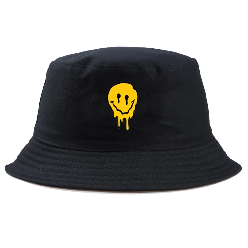 

2019 funny smile bucket Hat men women spoof fishing cap brand casual out Cold sunscreen fisherman hats Hip hop casual panama cap