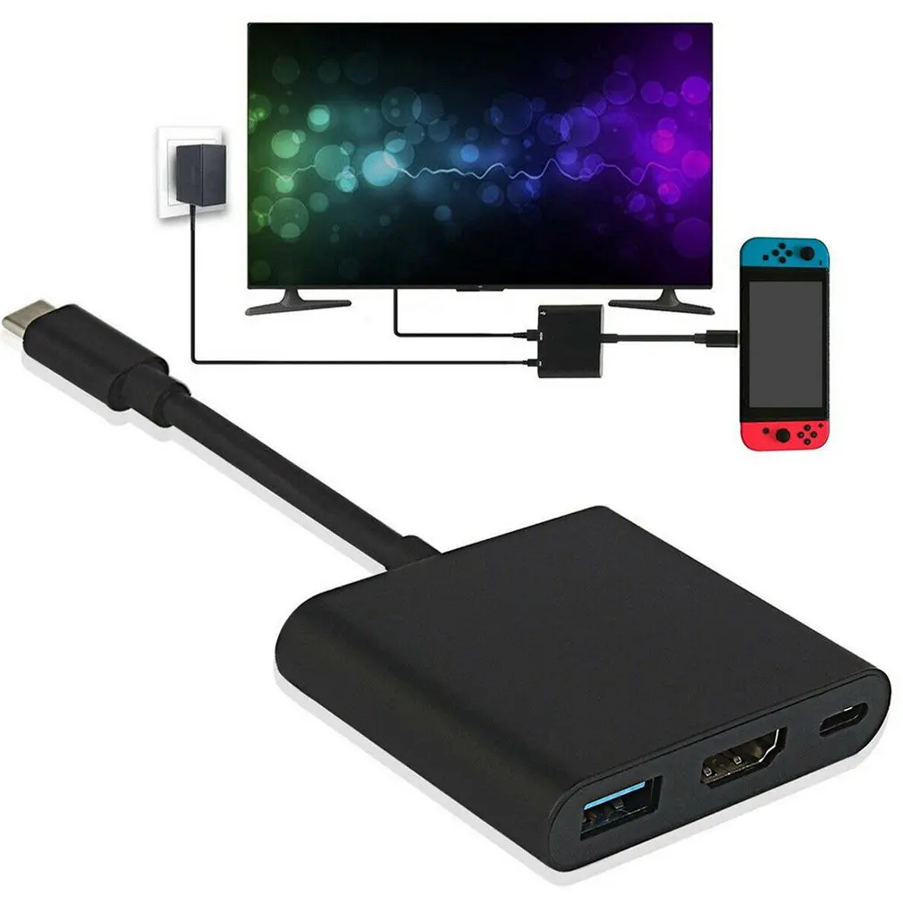 Изысканно разработанный прочный 1080P 4K HDMI адаптер для nintendo Switch USBC конвертер type C