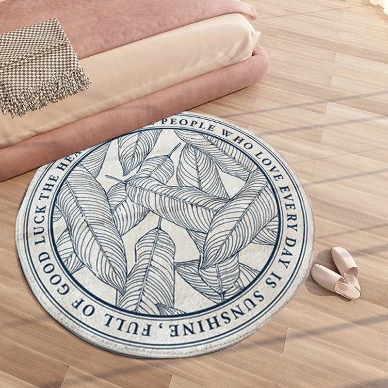 

Flowers Cute Round Carpet Children's Room Bedside Carpet Bedroom Carpet For Nursery INS Floor Mat Machine Washable Floor Mat