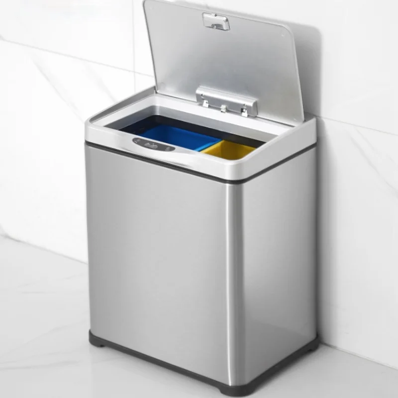 

Smart Rectangle Recycling Trash Bin Bedroom Luxury Garbage Sorting Trashcan Standing Eco-Friendly Poubelle Waste Bins ED50TC