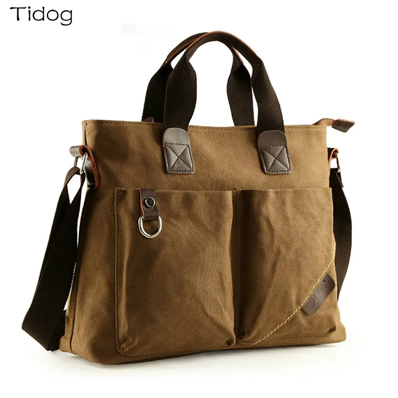 Мужская сумка Tidog портфель для ноутбука холщовая Корейская деловая | Багаж и