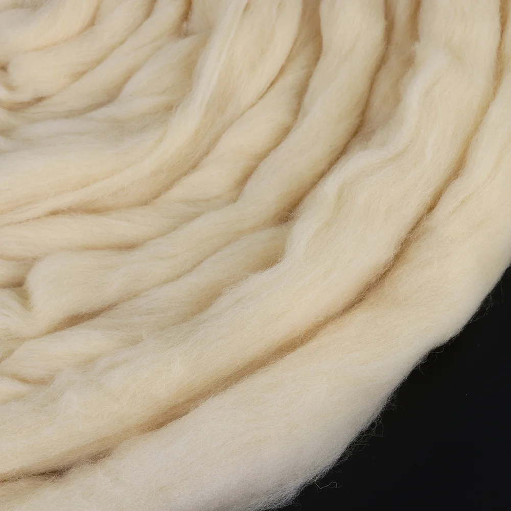 

Natural Roving Wool Roving Fiber Spin Felt Crafts Needle Felting 200g (Galatea)