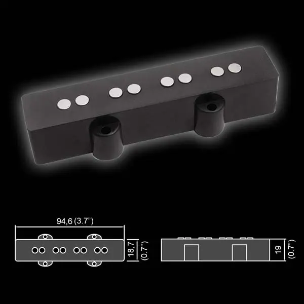 Bj-60 magnetic pickup bass 2x4 belcat | Guitar Parts & Accessories