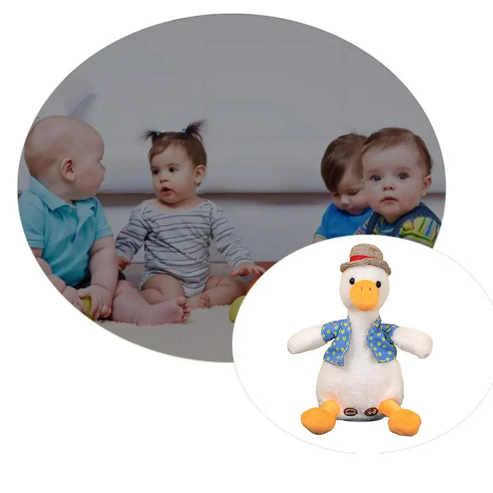 

Come On Duck Net Red Duck Sand Sculpture Toy Can Learn To Talk And Play Music Repeater Cute Doll Kid Gift