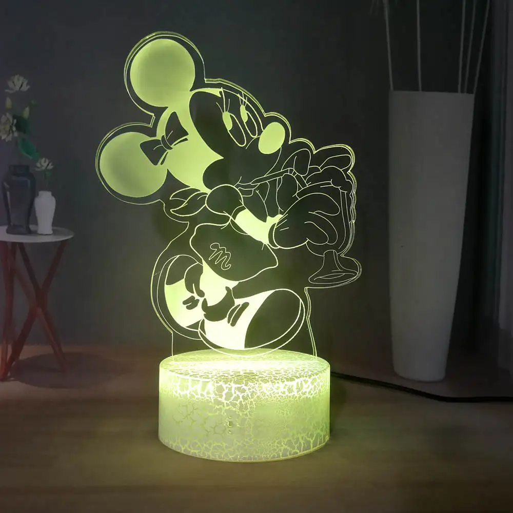 Микки Маус напитки детская игрушка 3D Визуальный прикроватный светильник USB