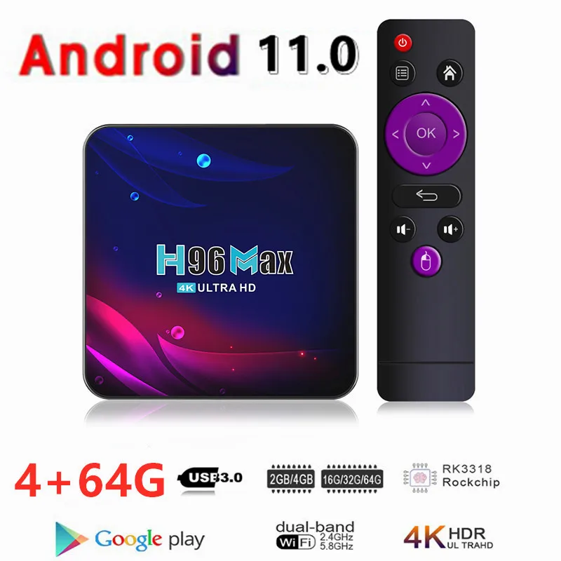

ТВ-Приставка Smart TV высокого качества Android 11 BT4.0 2,4G & 5G Wifi 16G 32G 64G 4k 3D TV приемник медиаплеер HDR USB 3,0 очень быстрая ТВ-приставка