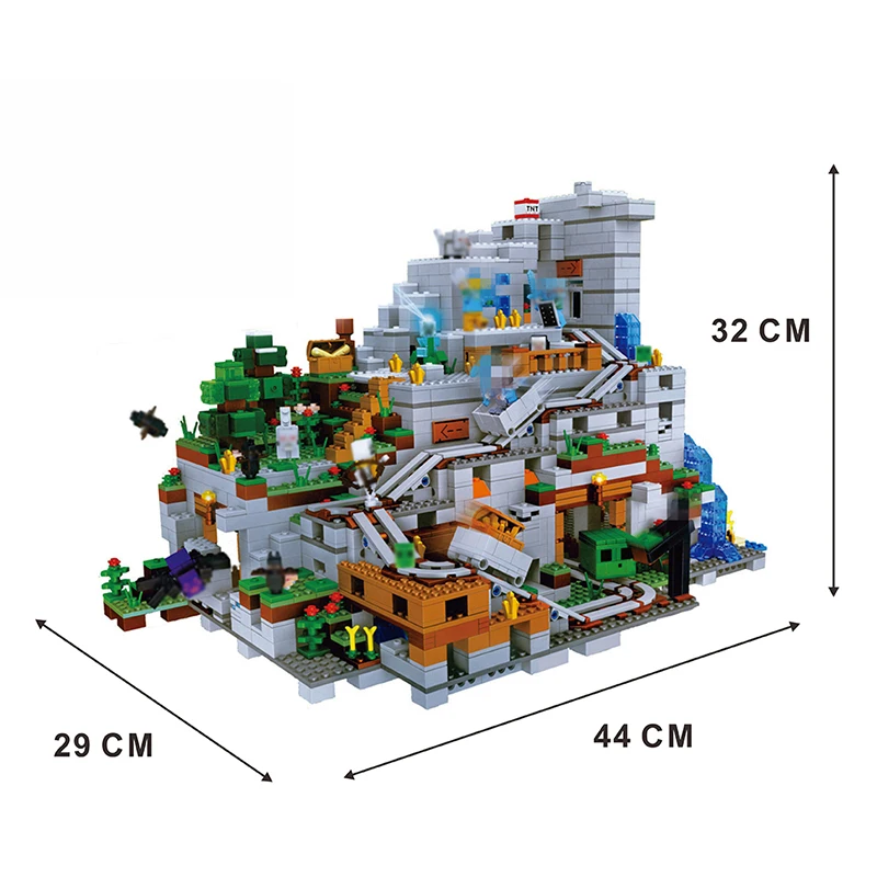 

2688PCS With 13 MINI Figures My World The Mountain Cave Building Blocks Bricks KIT DIY Toys Kid Birthday Gifts