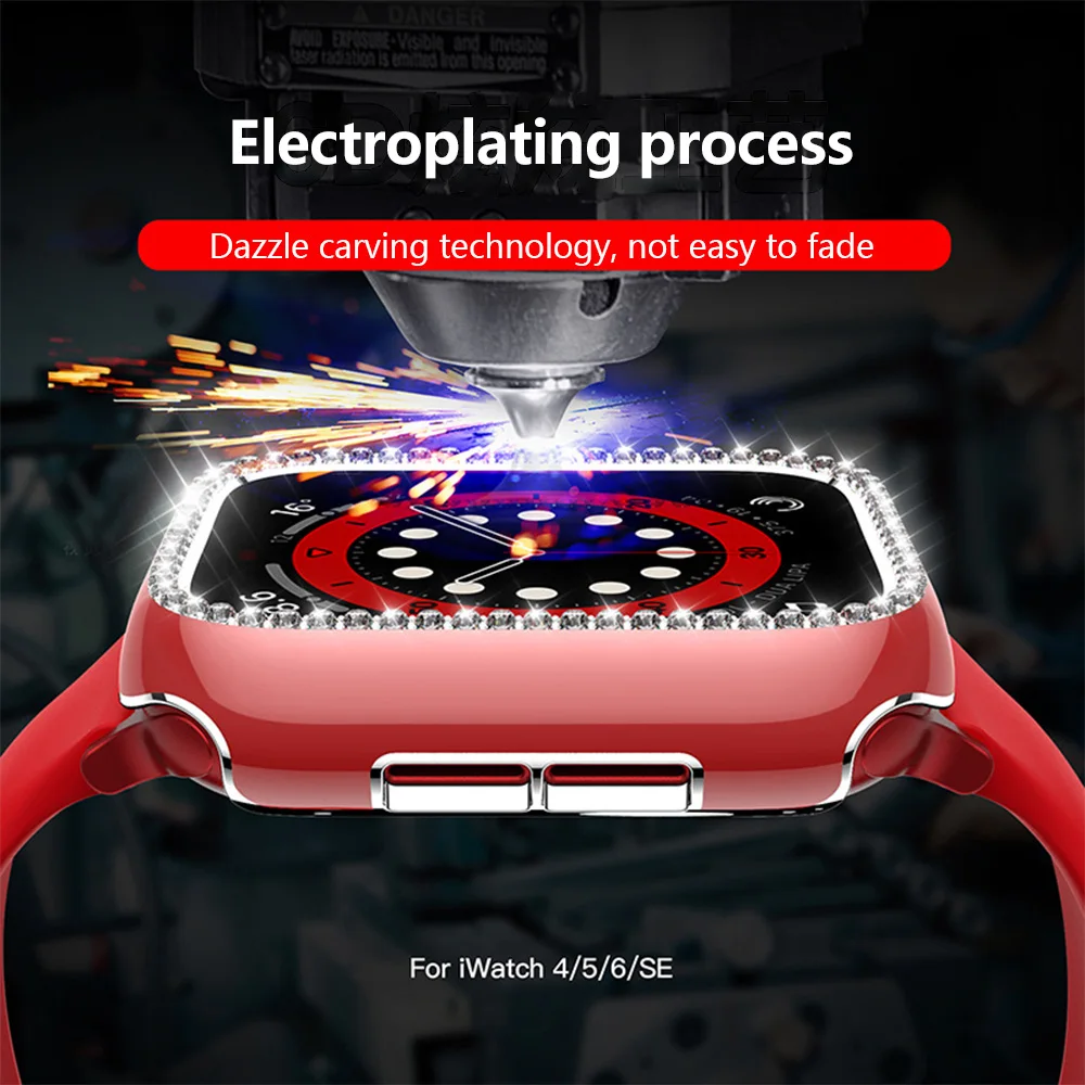 

Rhinestone Case Compatible with Apple Watch 44mm 42mm 40mm 38mm Replacement Anti-drop Protection Case for Iwatch 6 5 4 3 2 SE