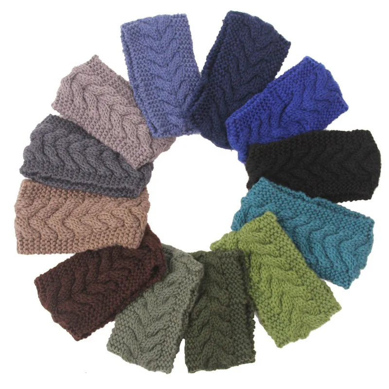 

Wide Knitting Woolen Winter Headband for Women Ear Warmer Crochet Turban Hair Accessories for Women Girl Hair Band Headwraps