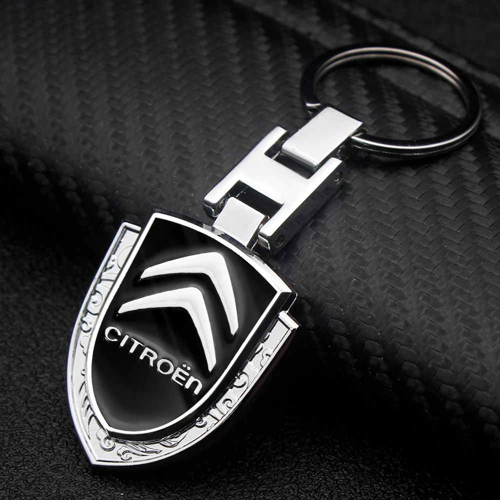 

3D Metal Alloy Car Logo Emblem Key Chain KeyRing Holder Buckle Styling For Citroen C1 C2 C3 C4 C6 C8 C4L DS3 DS4 DS5 DS5LS DS6