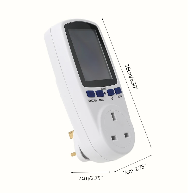 

Power Meter UK Plug Power Monitor Watts Meter Electricity Usage Cost Kwh Analyzer LCD Backlight Electricity Monitor