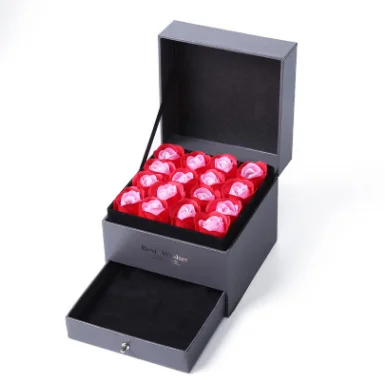 Red-pink gift box DIy двухслойная с вечной Красной розовая Подарочная коробка ручной работы любовь коробка для свадебного подарка ювелирные изделия ожерелье кулон коробка для хранения ювелирных изделий - Цвет: Red-pink gift box