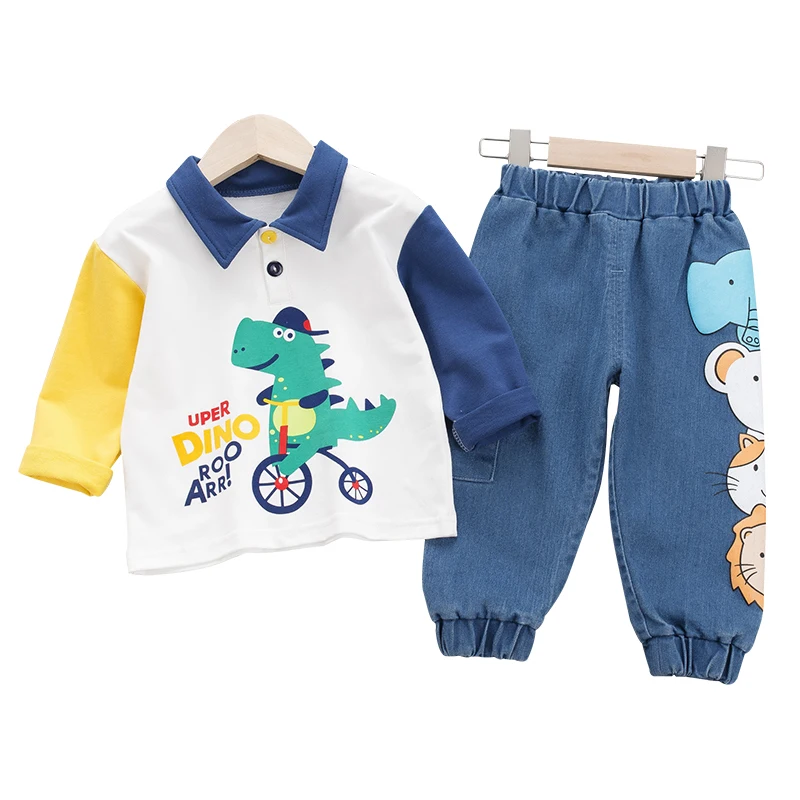 Осенние комплекты одежды для маленьких девочек и мальчиков Повседневная