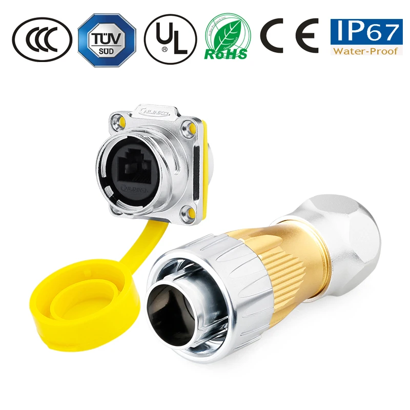 M24 металлический водонепроницаемый разъем IP67 RJ45 наружный сетевой кабель |